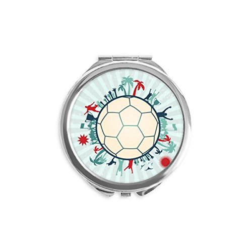 Miroir de poche sport football rond, une idée cadeau originale pour supportrice