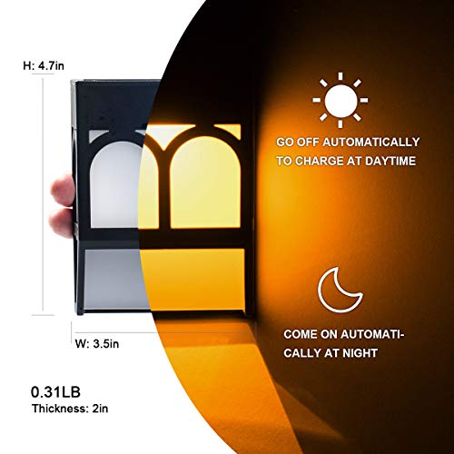 Solar Deck Lights, Led Outdoor Garden Decorative Wall Mount Fence Post Lighting, 6 Packs