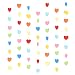 WXJ13 7 Pack Rainbow Color Birthday Paper Heart Decorations Heart Shape Garland Decorations, 41.3 Feet/13.7 Yards, Valentine's Day Wedding Party Decoration Supplies