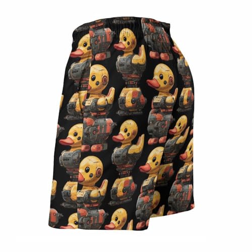 Hawaiian Shorts for Men - Comfy Cyber ​​Cute Duck Print Mens Swim Trunks Bathing Suits with Mesh Lining4