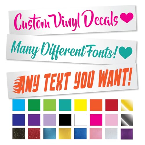 Custom Personalized Text Font Name Decal Sticker for Tumbler Cups, Laptop, Phones, and Vehicles (Glitter Colors Available)