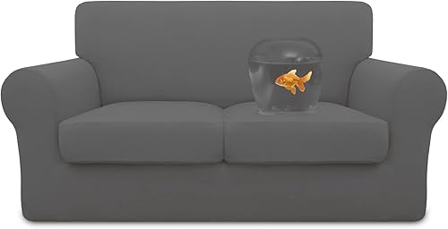 Easy-Going Funda 100% impermeable doble para sofá biplaza, elástica, suave, para perros, funda de sofá para 2 cojines separados, protector de