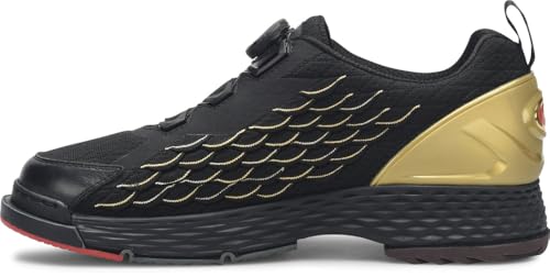 Dexter Mens C9 Knit BOA Bowling Shoes (for Right and Left Handed Bowlers. Men's Shoe Sizing) - Black/Gold 124