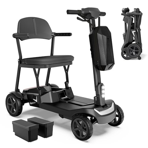 Lightweight Foldable Mobility Scooter with Dual Batteries