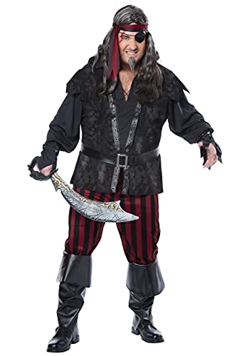 California Costumes Ruthless Rogue Pirate Buccaneer para hombre, talla grande, Multicolor -, Plus