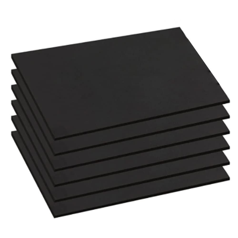6 szt. Arkuszy pianki PCV do robótek ręcznych, pianka dźwiękochłonna gąbczasta 300x400mm(Black,T4.5mm)