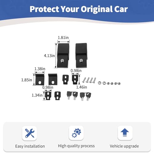 RT-TCZ for Jeep Wrangler Hood Latches Catch Kit with Lock for Jeep Wrangler JK JKU JL JLU Gladiator JT 2007-2024 Black Exterior Accessories 2pcs