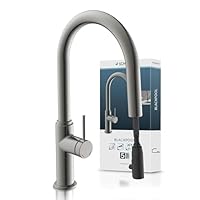 SCHÜTTE 79562 Blackpool Küchenarmatur mit ausziehbarer Geschirrbrause, 360 Grad Wasserhahn für die Küche, Mischbatterie mit Einhebelmischer, Spültischarmatur mit Brause ausziehbar in Graphit