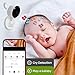 Tuya Baby Monitor with Camera and Audio, 2K WiFi Indoor Video Baby Camera with Mount, Motion & Cry Detection, Temp & Humidity Sensor, Night Vision, 2 Way Audio, 4 Lullabies, APP Control