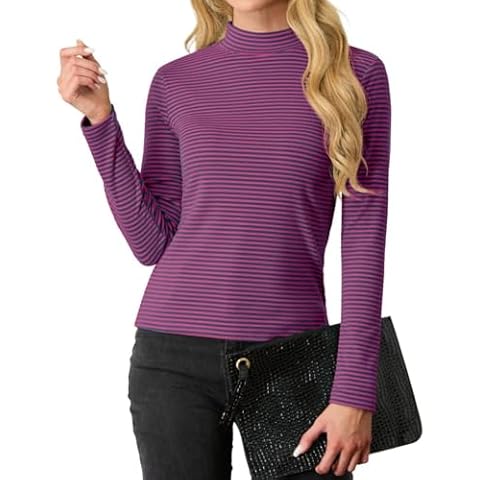PrinStory Women's Elegant Turtle Neck Sweatshirt Cover