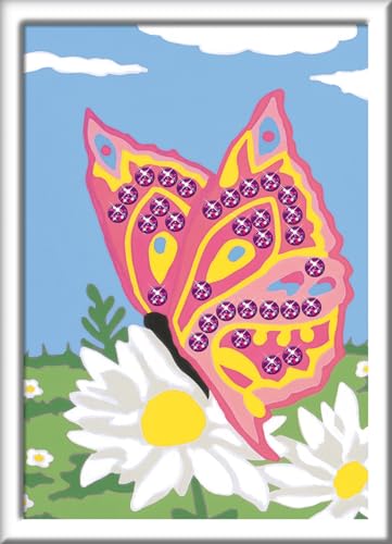 Ravensburger CreArt 28474 - Schmetterling - Malen nach Zahlen für Kinder ab 7 Jahre, Malset mit Rahmen, Pinsel und Acrylfarben, Geschenk für Mädchen und Jungen