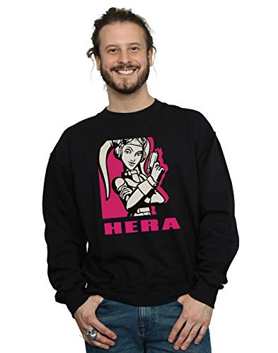Absolute Cult Star Wars Men's Rebels Hera Sweatshirt Black Medium