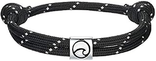 J.Endéar Wave Bracelet Surfing Nautical Rope with 925 Sterling Silver Charm for Men Women Sea Beach Jewelry Friendship Partner Gift