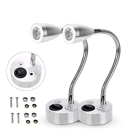 12 V LED-lampor interiörbelysning punktläslampa RV taklampa för husvagn husbil skåpbil båt på/av brytare varmt ljus