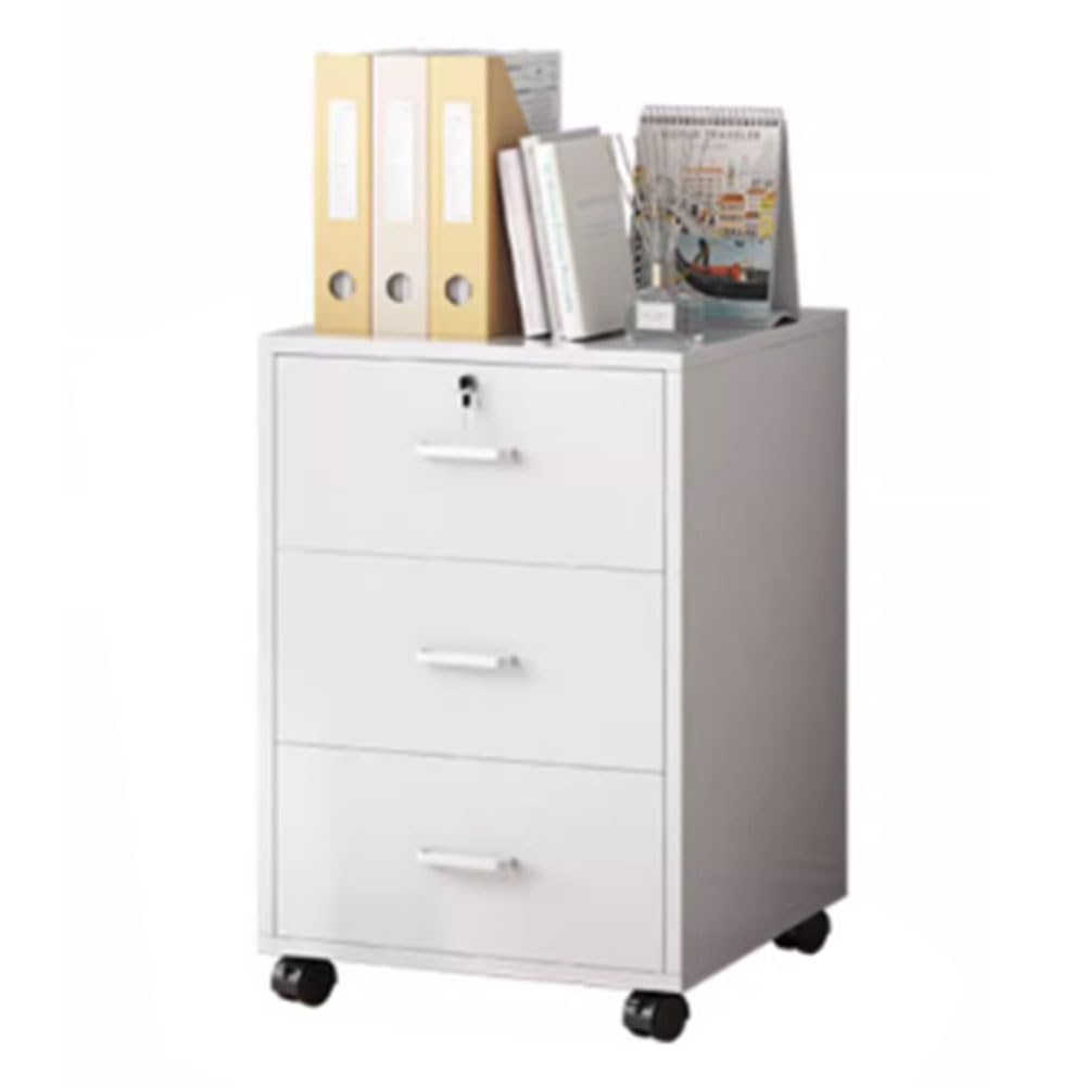 Aioneer White Mobile File Cabinet Mdf Material Printer Stand Home Office Furniture Commercial Quality Rolling Storage For Office Organization Stylish And Functional Solution-37X37x57cm