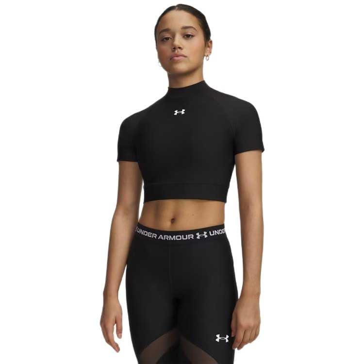 Under Armour HeatGear Crop Mock Short Sleeve T-Shirt XS