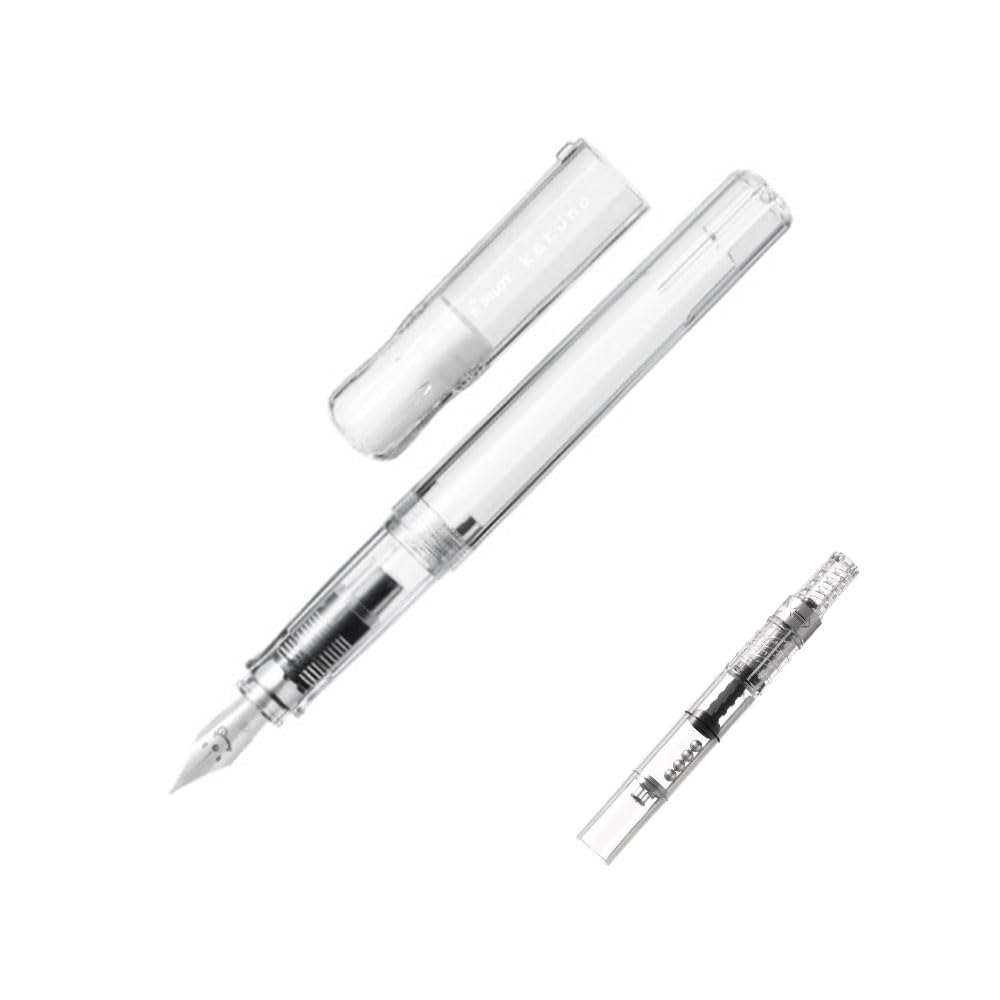 [Set] Kakuno FKA-1SR-NCM Fountain Pen + Converter CON-40 Square Lightweight Body Simple : Office Products