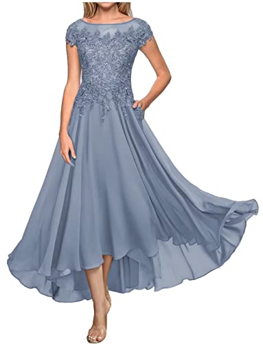 Plus Size Mother Of The Bride Dresses Lace Chiffon Tea Length Wisteria Cocktail Dresses For Wedding Guest Us 22 #TOP5