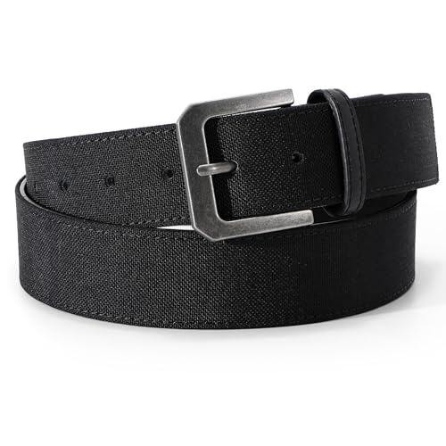 XZQTIVE Canvas Belt for Men Women Heavy Duty Nylon Work Belt with Silver Buckle Men Casual Belt for Jeans Pants - Main Image