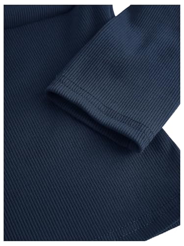 SweatyRocks Girl's Long Sleeve Crop Tops Bow Square Neck Pullover Ruched Shirt Slim Fit Going Out Top4