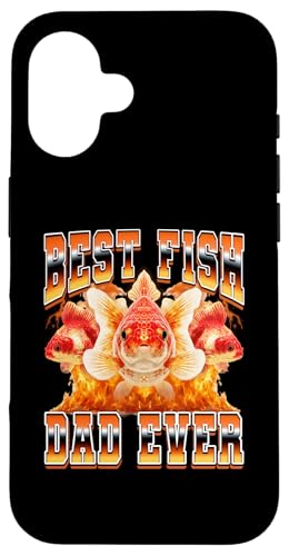 Best Fish Dad Ever Goldfish ̓ 90N u[cbOX^C X}zP[X iPhone 16 p