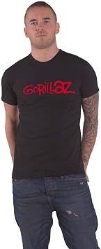 Gorillaz T Shirt Band Logo New Official Mens Black, black black 19-3911tcx, S
