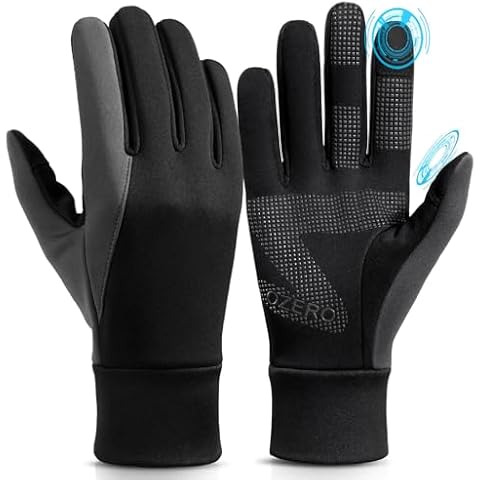 OZERO Winter Warm Gloves for Men: Cold Weather Lightweight Touchscreen Gloves - Thermal Glove Windproof Anti-Slip for Running Cycling Driving Cover