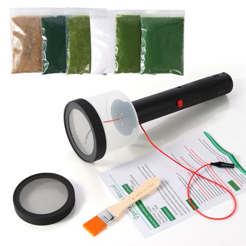 Generic Mini Static Grass Applicator Flocking Kit 3-5mm Dual Netcovers Black Plastic Tabletop Modern Nature And Outdoors 2024 3.54 Inches 10.58 Ounces