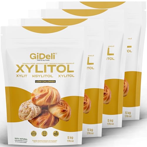 GiDeli Xilitol Azúcar Original de Finlandia 20 kg de azúcar de abedul sustituto de alimentos como vegano y edulcorante dental