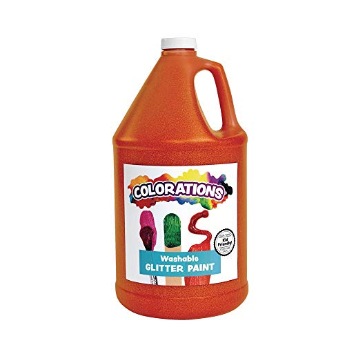 Colorations Washable Glitter Paint, Gallon, Orange, Non Toxic, Vibrant, Bold, Kids Paint, Craft, Hobby, Fun, Art Supplies