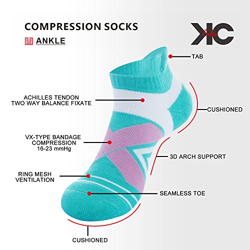 Compression Ankle Socks For Man & Women (4 Pairs) Cushioned Arch Support Athletic Socks for Running, Golf & Sports2