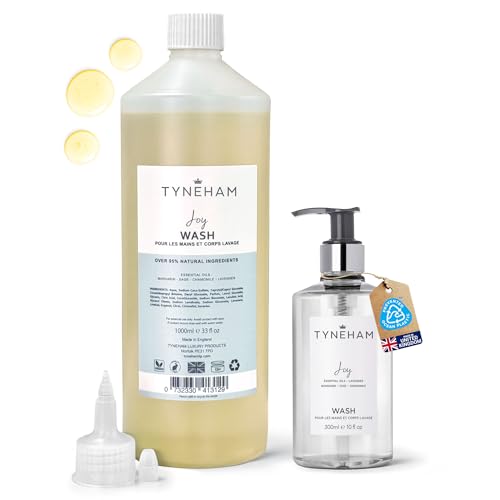 TYNEHAM Joy Hand and Body Wash 1000ml Refill Bottle – Natural Moisturising Handwash for Men & Women, Hydrating Vegan Body Wash, Cruelty-Free Shower Liquid Soap, Bathroom Soap for Women Made in England