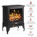TURBRO Suburbs TS17 Compact Electric Fireplace Stove, 18” Freestanding Stove Heater with Realistic Flame - CSA Certified - Overheating Safety Protection - for Small Spaces - 1400W