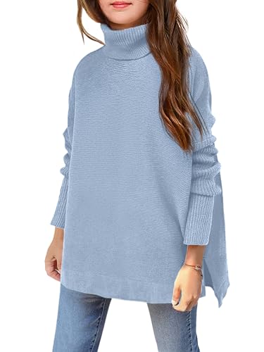 Arshiner Girls Sweaters Turtleneck Kids Tunic Long Sleeve Knit Chunky Pullover Jumper Tops