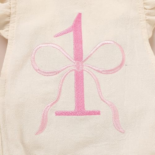 GRNSHTS Baby Girls First Birthday Outfits Ruffle 1st Birthday Romper Backless Bodysuit Cake Smash Outfits4