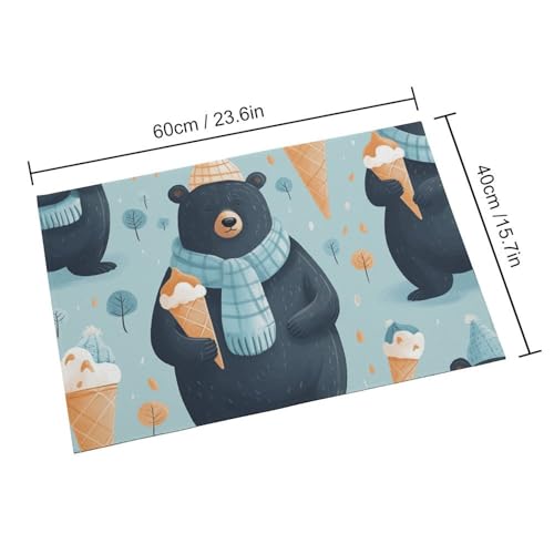 Tapis de cuisine absorbant lavable et antidérapant crème
