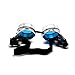 Ultra Plateado Con Azules Lentes Steampunk Gafas Cibernéticas Punk Victoriano Cosplay Gótico...