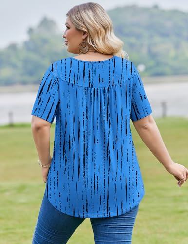 Image of IN'VOLAND Plus Size Tops for Women Short Sleeve Shirts Dressy Casual Tunics