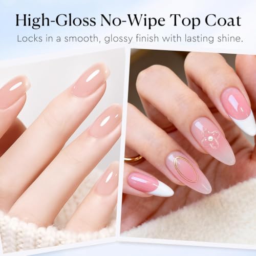 Image of AZUREBEAUTY 15ml Rubber Builder Gel Base Coat and Diamond Top Coat Set
