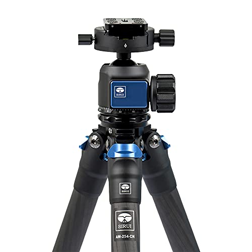 Sirui Carbon Fiber Tripod AM-254 47.2" 10X with Ball Head,Stainless Steel Spikes,Case, Black