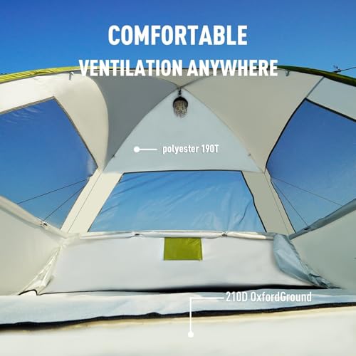 Image of EchoSmile Pop Up Tent for 4 Person Family, Beach Tent Sun Shelter with UPF 50+ UV Protection & Waterproof, Lightweight & Easy Automatic Setup Portable Cabana for Outdoor Travel (Green)