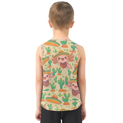 Boys' Tank Top Shirt Salamander Cactus Pattern Sleeveless T-Shirts3