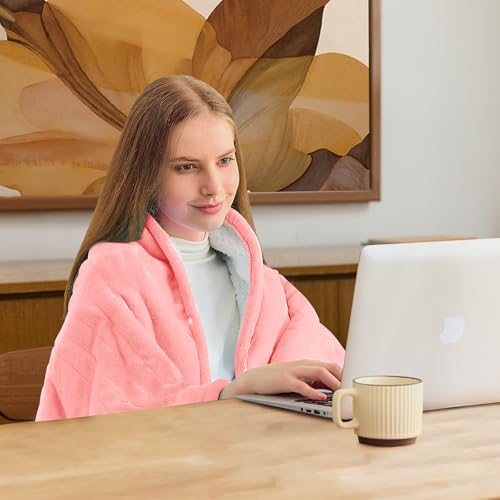 BOMOVA Heated Electric Throw Blanket - 50" x 60" Heating Blanket with 10 Heating Levels & 8 Hours Auto Off, Warm Flannel Blanket with Over-Heat Protection, for Women, ETL & FCC Certified
