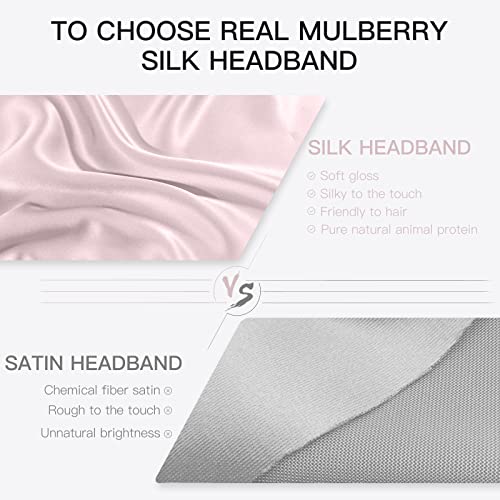 Fantastic House Silk Spa Headbands For Washing Face, 100% Mulberry Silk Scarf For Hair Wrapping, Adjustable Ponytail Face Wash Headbands For Women And Girls For Sleep, Makeup, Sport #TOP5