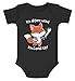 MoonWorks® Baby Body mit Spruch lustig Fuchs Ich altere Nicht ich Level up Bio-Baumwolle Jungen & Mädchen schwarz 3-6 Monate