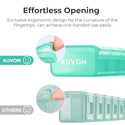 Image of AUVON Weekly Pill Organizer with Effortless Opening Design, Arthritis Friendly Pill Box, BPA-Free Pill Organizer 7 Day, Cute & Portable Pill Case for Vitamins, Supplements and Medications