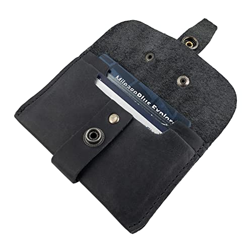 Hide & Drink, Porta-cartões feito à mão de couro de flor integral - elegante, profissional, organiza