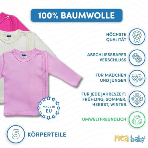 MEA BABY Unisex Baby Wickelshirt, 100% Baumwolle,Mädchen (Mehrfarbig),68