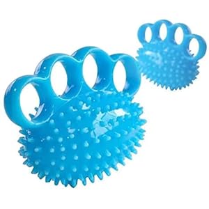 Hand Grip Exerciser Strengthener,Four Finger Exerciser Ball and Hand Exercisers for Strength,Squeeze Ball and Stress Balls for Adults,Therapy Ball for Hand Cramps and Recovery, Blue