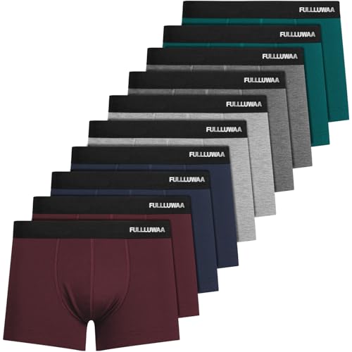 Fullluwaa Calzoncillos Hombre Boxer,Boxer Hombre Pack(Pack de 10),de Algodon,cómodo y Ajustado
